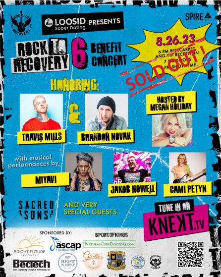 Rock To Recovery 6 concert poster — The Fonda Theatre, Los Angeles, Aug 26 2023 — sold out