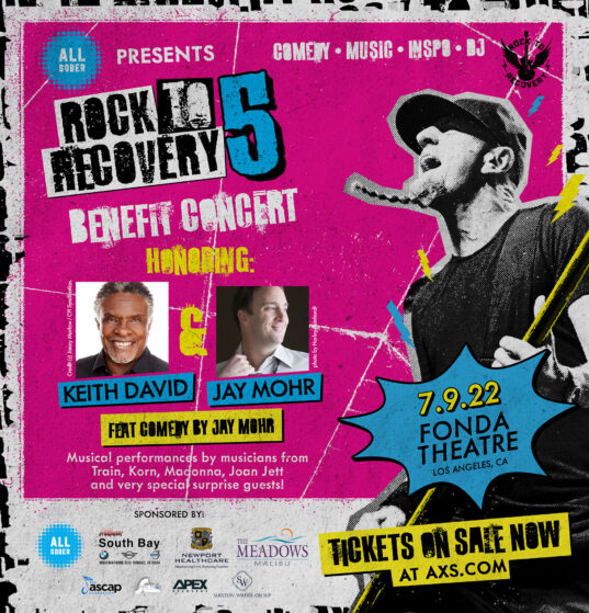 Rock To Recovery 5 concert poster — The Fonda Theatre, Los Angeles, Jul 9 2022